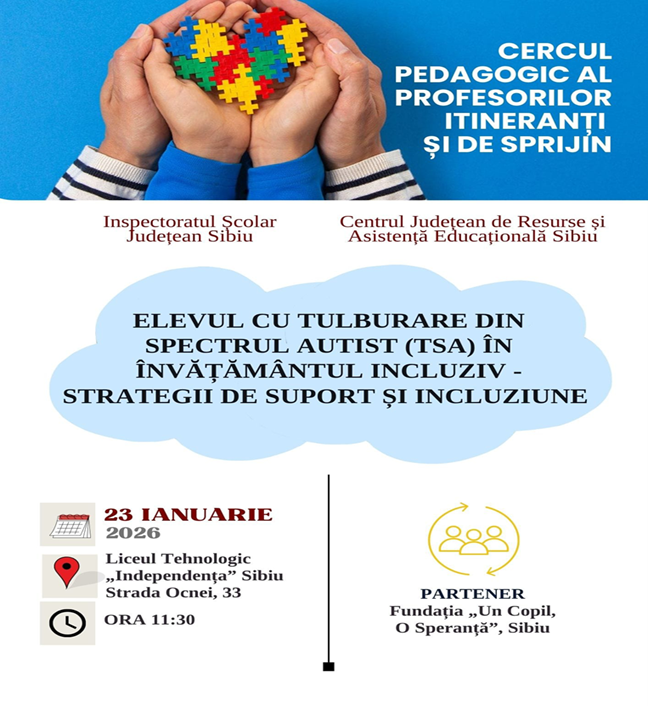 AFIȘ CERC PEDAGOGIC PROF IT SI DE SPRIJIN